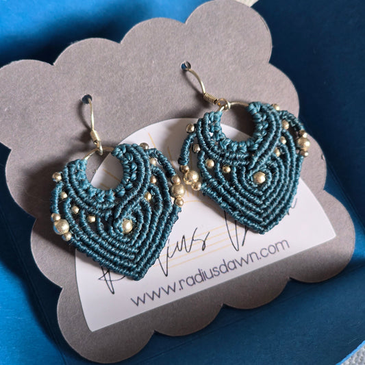 Boucle d'oreilles Leaf (Bleu canard)